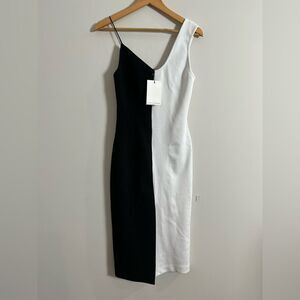 NWT Christopher Esber Division Dress Black White Size 8 2017 Vogue